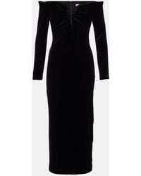 Roland Mouret - Off-Shoulder-Midikleid Aus Samt - Lyst