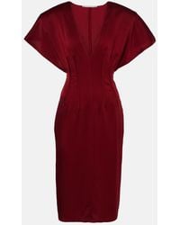 Stella McCartney - Draped Satin Midi Dress - Lyst