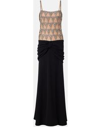 Costarellos - Abito Lungo Con Cristalli - Lyst