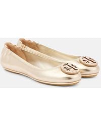 Tory Burch - Ballerinas Minnie Aus Metallic-Leder - Lyst