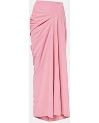 Dries Van Noten - Draped Crepe Maxi Skirt - Lyst