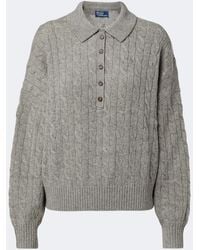 Polo Ralph Lauren - Cable-Knit Wool And Cashmere Polo Sweater - Lyst