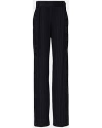 KHAITE - Cambie Chalkstripe High-Rise Straight Pants - Lyst