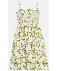 Tory Burch - Floral Cotton Poplin Minidress - Lyst