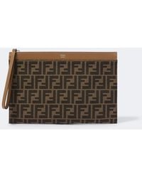 Fendi - Medium Ff Zucca Canvas Pouch - Lyst
