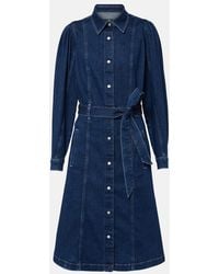 7 For All Mankind - Denim Midi Dress - Lyst