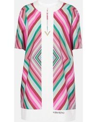 Valentino - Vgold Rhombus 75 Cotton Poplin Minidress - Lyst