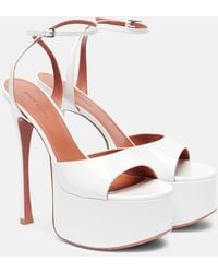 AMINA MUADDI - Aya 155 Patent Leather Platform Sandals - Lyst