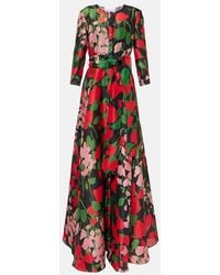 Carolina Herrera - Floral Silk Gazar Gown - Lyst