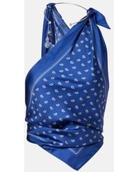 Christopher Esber - Bandana Draped Silk Top - Lyst