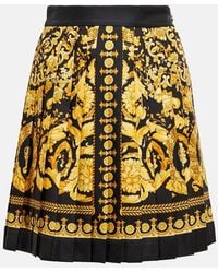 Versace - High-Rise-Minirock Barocco Aus Seide - Lyst