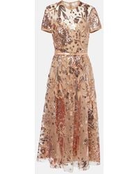 Elie Saab - Robe Aus Tuell Mit Pailletten - Lyst