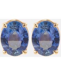 SHAY - 18kt Rose Gold Earrings With Blue Sapphires - Lyst