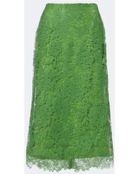 Carolina Herrera - Floral Lace Midi Skirt - Lyst