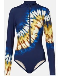 ALÉMAIS - Martine Draped Printed Rashguard Top - Lyst