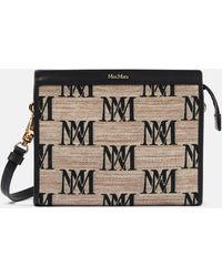 Max Mara - Clutchys Leather-trimmed Canvas Clutch - Lyst