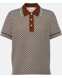 Tory Sport - Checked Cotton Pique Polo Shirt - Lyst