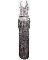 AYA MUSE - Abito Lungo Con Paillettes E Cut-Out - Lyst