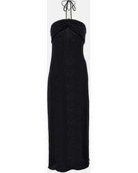 Magda Butrym - Pearl-Detail Halterneck Midi Dress - Lyst
