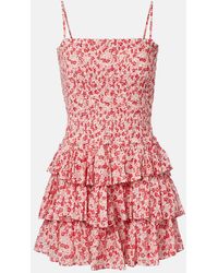 Isabel Marant - Elodie Floral Smocked Cotton Minidress - Lyst