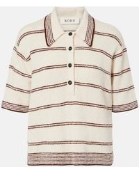 Rohe - Striped Cotton-Blend Polo Shirt - Lyst