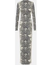 De La Vali - Kari Zebra-Print Maxi Dress - Lyst