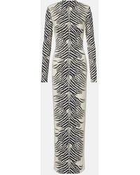De La Vali - Kari Zebra-Print Maxi Dress - Lyst