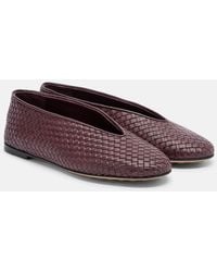 Bottega Veneta - Rosa Intrecciato Leather Ballet Flats - Lyst