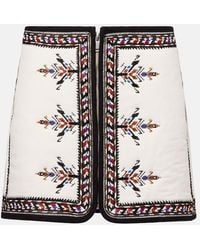 Isabel Marant - Zeria Embroidered Cotton Miniskirt - Lyst