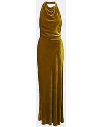 Jonathan Simkhai - Reannon Draped Open-Back Velvet Gown - Lyst