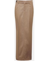 Brunello Cucinelli - Pleated Low-rise Cotton-blend Maxi Skirt - Lyst