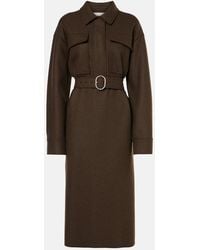 Jil Sander - Belted Wool-Blend Shirt Dress - Lyst