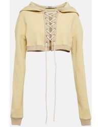 DIDU - Cropped-Hoodie Aus Fleece - Lyst