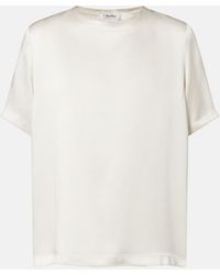Max Mara - Satin T-Shirt - Lyst