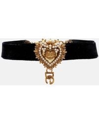 Dolce & Gabbana - Choker Devotion Aus Samt - Lyst