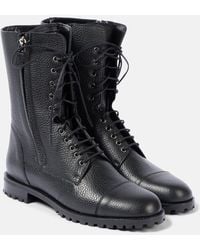 Manolo Blahnik - Lugata Leather Lace-Up Boots - Lyst