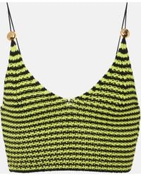 Loewe - Striped Knitted Cotton-blend Crop Top - Lyst