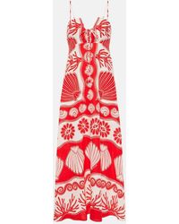 FARM Rio - Ainika Printed Linen-Blend Maxi Dress - Lyst