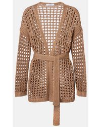 Max Mara - Gelo Open-Knit Cotton Wrap Cardigan - Lyst
