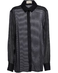 Alexandre Vauthier Lurex® Chiffon Shirt - Black