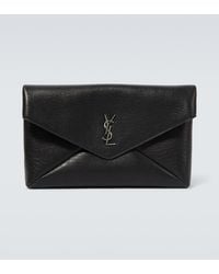 Saint Laurent - Cassandre Large Envelope Leather Pouch - Lyst