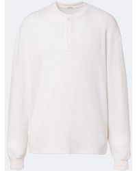 A.PRESSE - Waffle-Knit Cotton-Blend Henley Shirt - Lyst