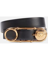 Versace - Safety Pin Leather Belt - Lyst