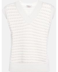 Max Mara - Leisure Palco Cotton-blend Sweater Vest - Lyst