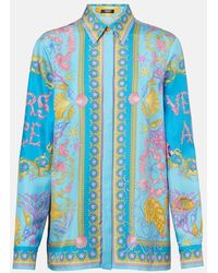 Versace - Underwater Barocco Silk Twill Shirt - Lyst
