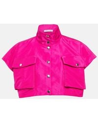 LAQUAN SMITH - Cropped Satin Jacket - Lyst