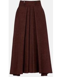 Loro Piana - Petra Pleated Wool, Silk, And Linen Midi Skirt - Lyst