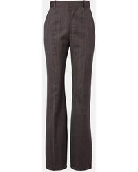 Bottega Veneta - High-Rise Wool Flared Pants - Lyst
