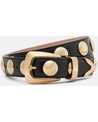 KHAITE - Benny Studded Patent Leather Belt - Lyst