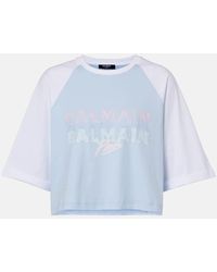 Balmain - T Shirt Corta Con Stampa - Lyst